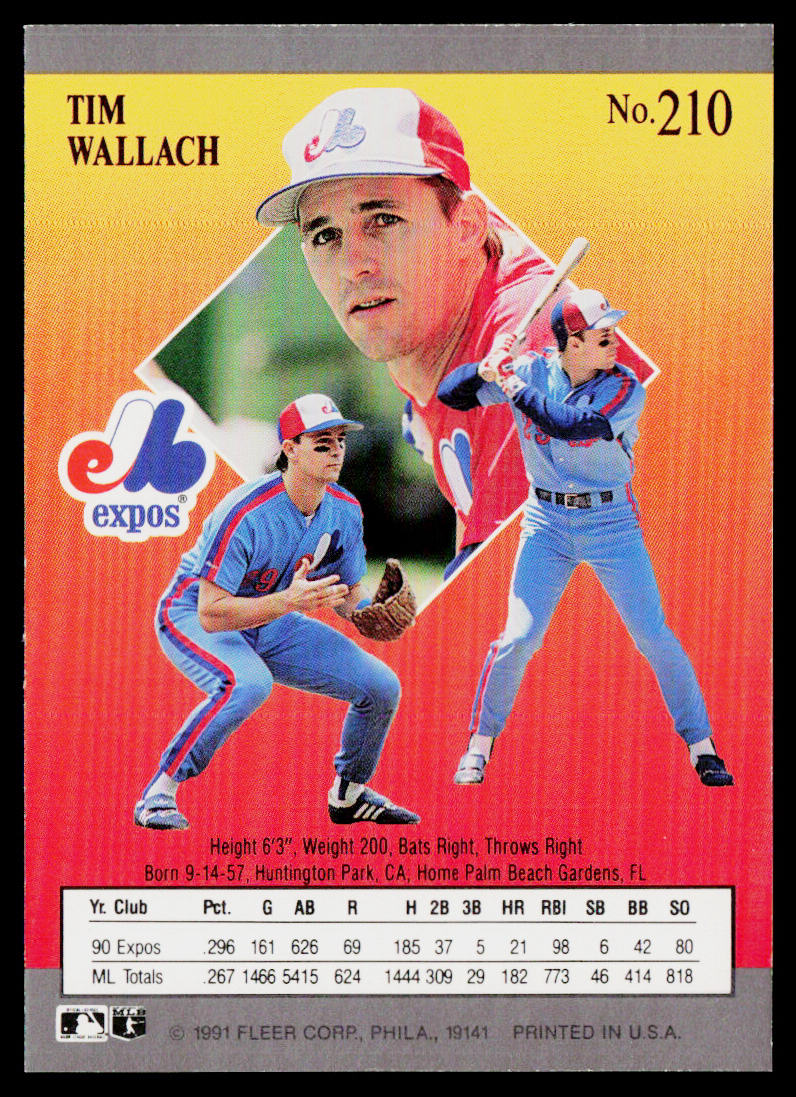 Tim Wallach 1991 Ultra #210 Montreal Expos