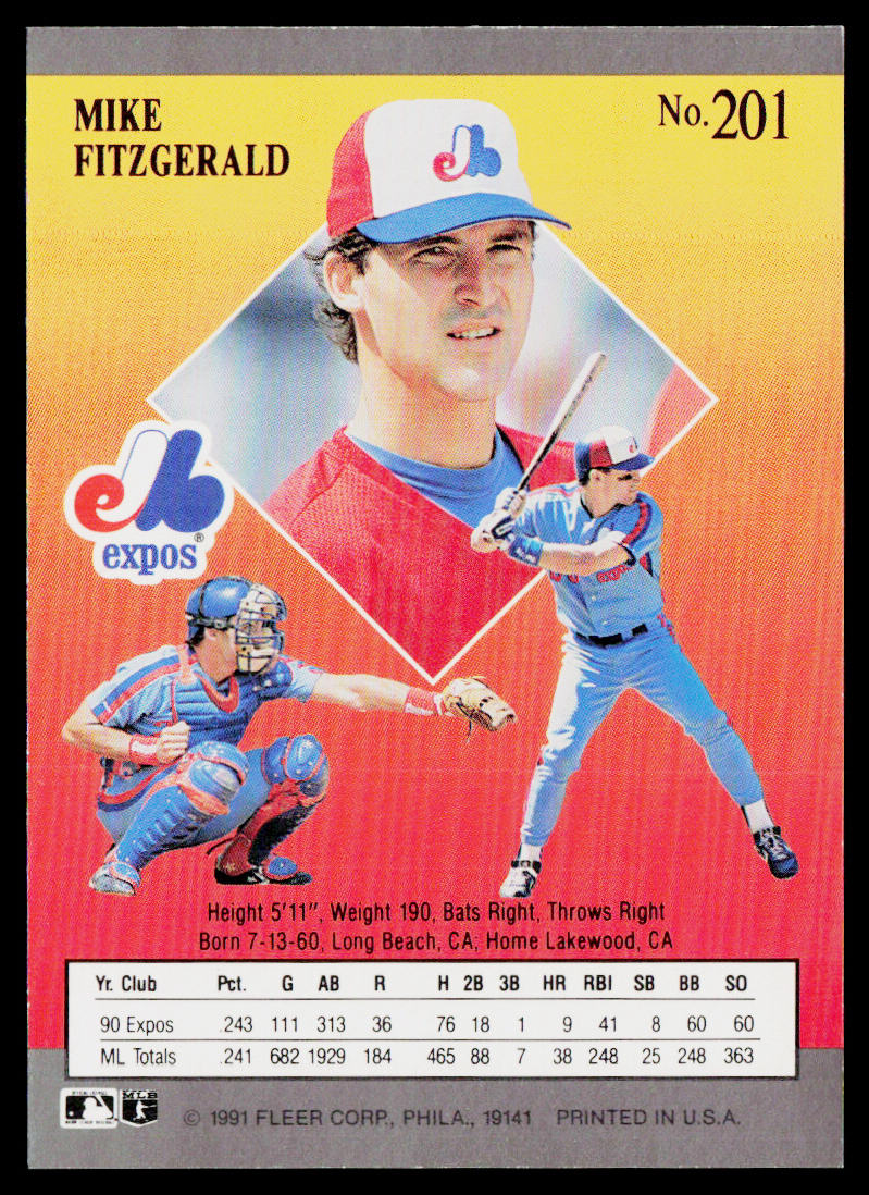 Mike Fitzgerald 1991 Ultra #201 Montreal Expos