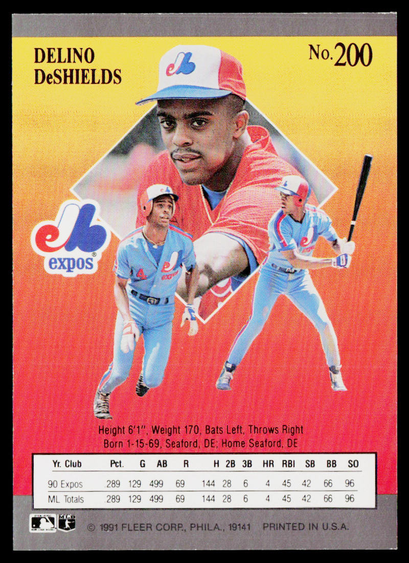Delino DeShields 1991 Ultra #200 Montreal Expos