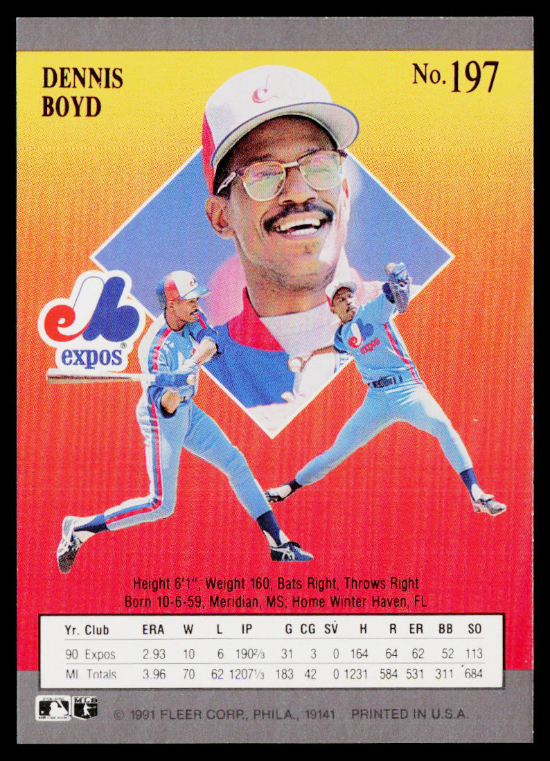 Dennis Boyd 1991 Ultra #197 Montreal Expos