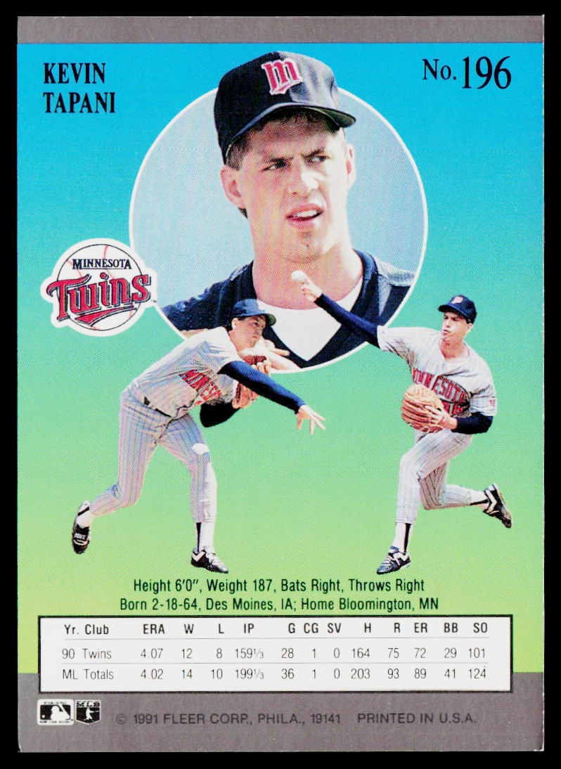 Kevin Tapani 1991 Ultra #196 Minnesota Twins