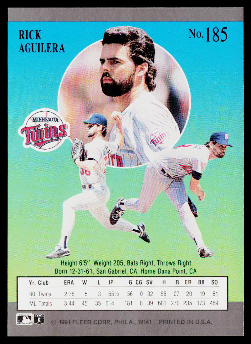 Rick Aguilera 1991 Ultra #185 Minnesota Twins