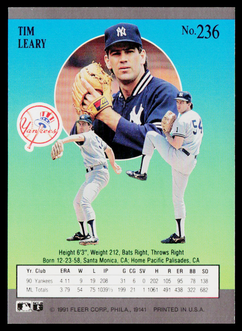 Tim Leary 1991 Ultra #236 New York Yankees