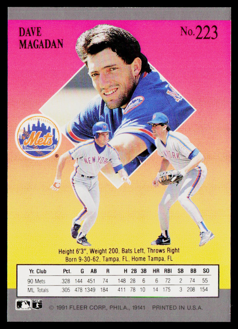 Dave Magadan 1991 Ultra #223 New York Mets