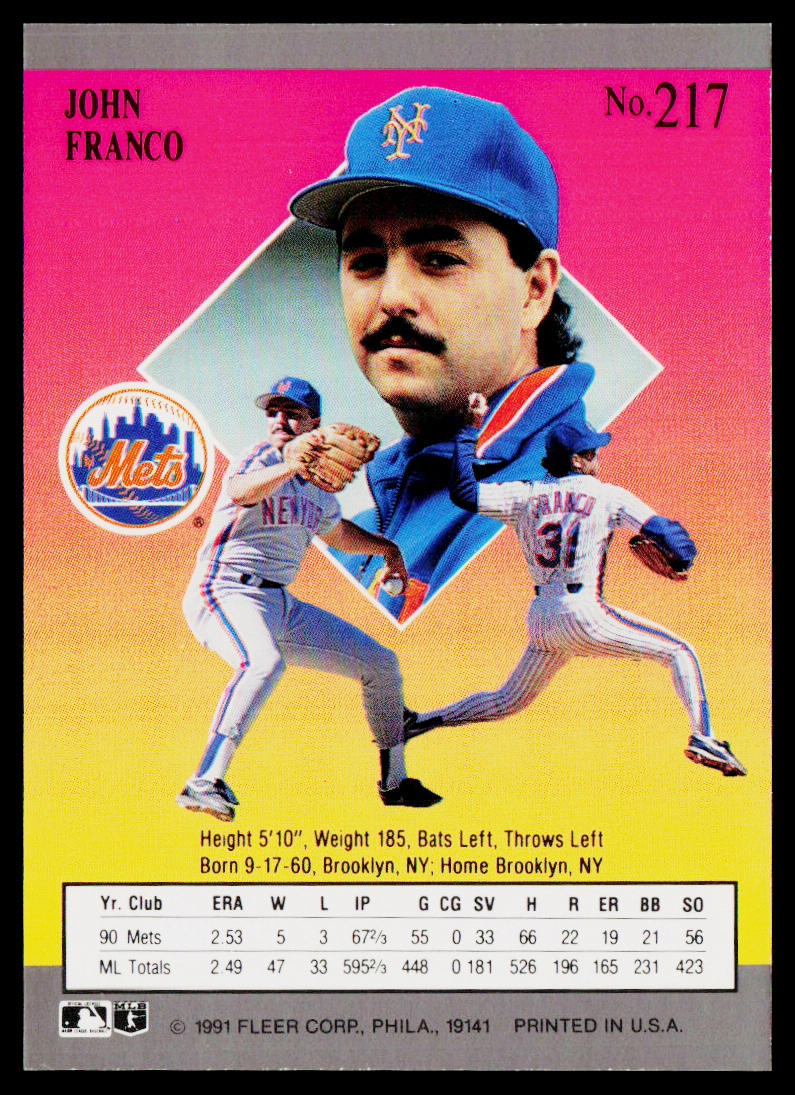 John Franco 1991 Ultra #217 New York Mets