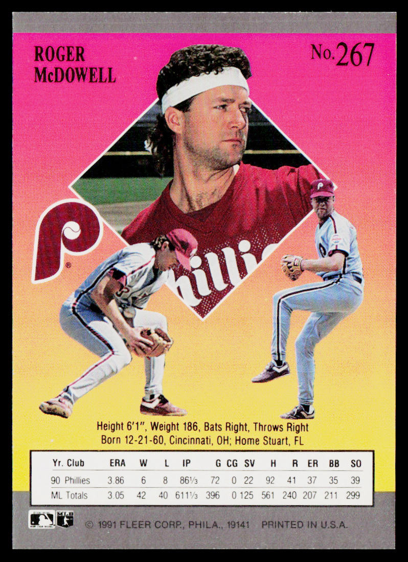Roger McDowell 1991 Ultra #267 Philadelphia Phillies