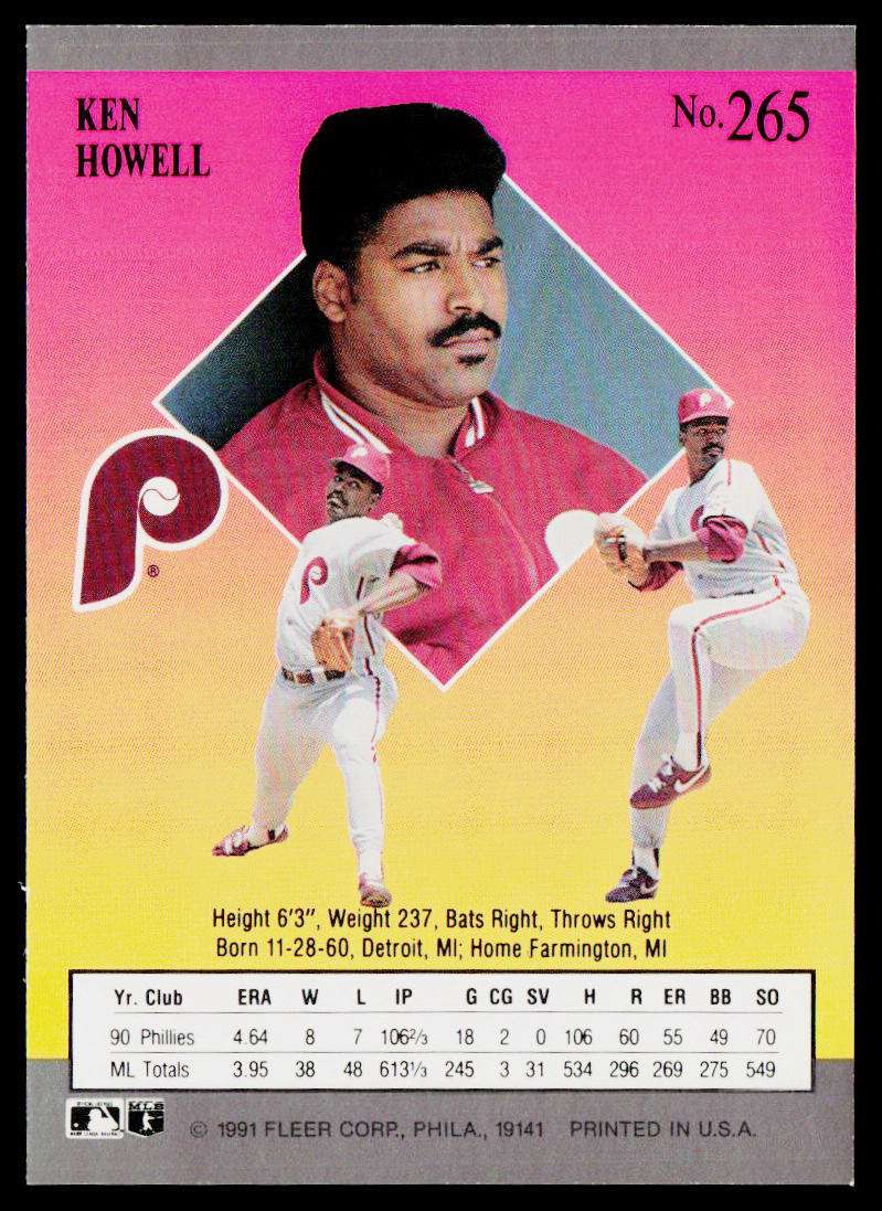Ken Howell 1991 Ultra #265 Philadelphia Phillies