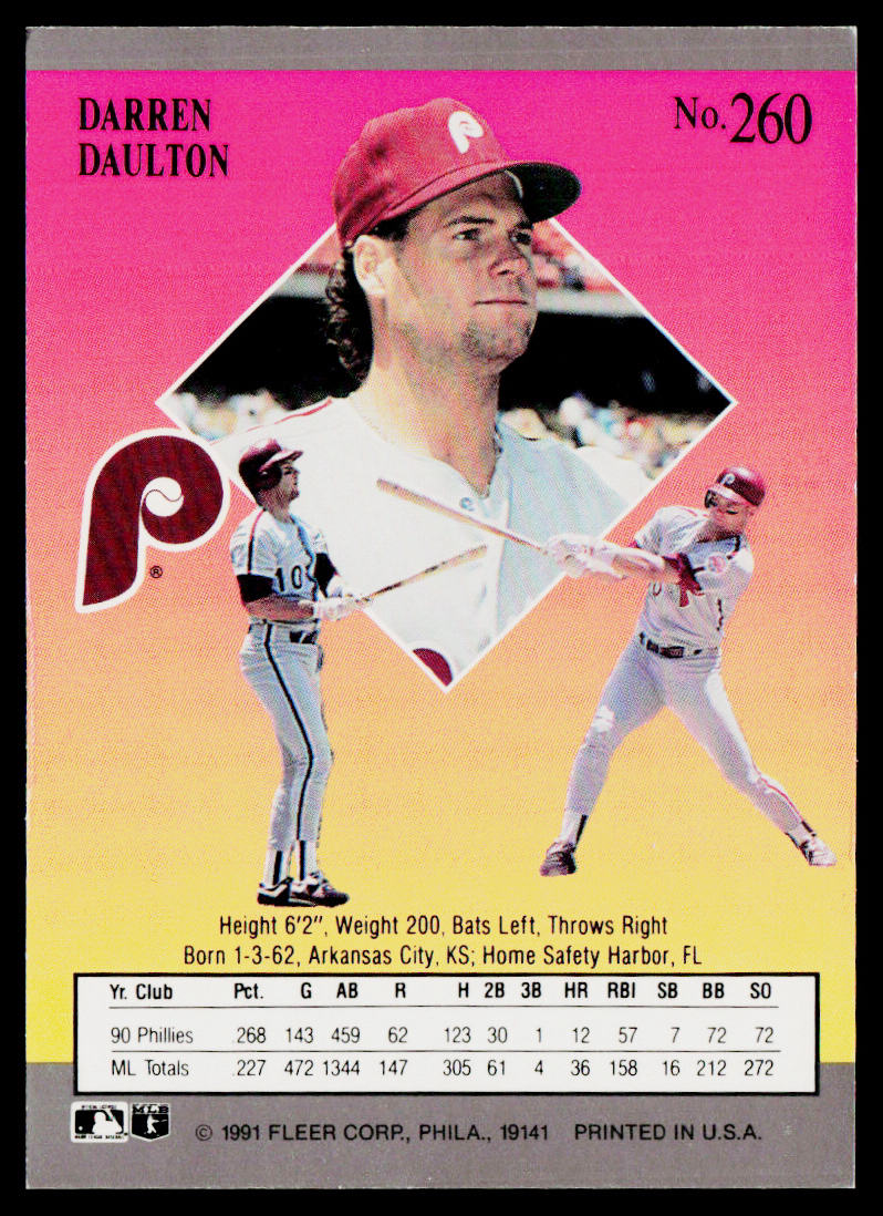 Darren Daulton 1991 Ultra #260 Philadelphia Phillies