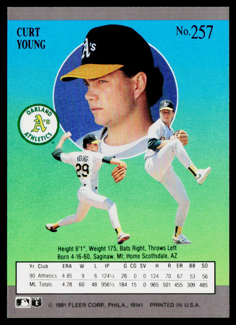Curt Young 1991 Ultra #257 Oakland Athletics