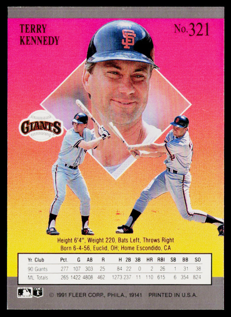 Terry Kennedy 1991 Ultra #321 San Francisco Giants