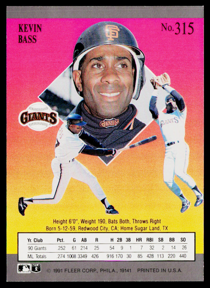 Kevin Bass 1991 Ultra #315 San Francisco Giants