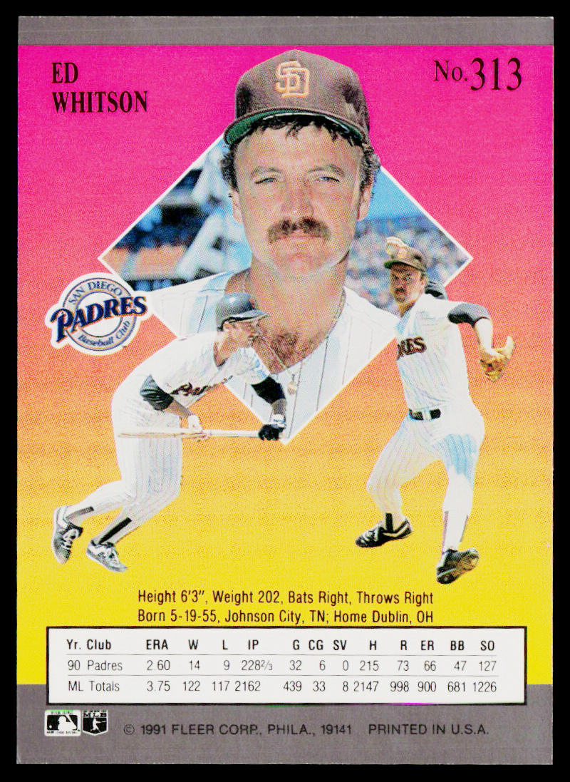 Ed Whitson 1991 Ultra #313 San Diego Padres
