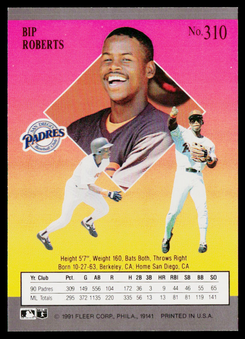 Bip Roberts 1991 Ultra #310 San Diego Padres