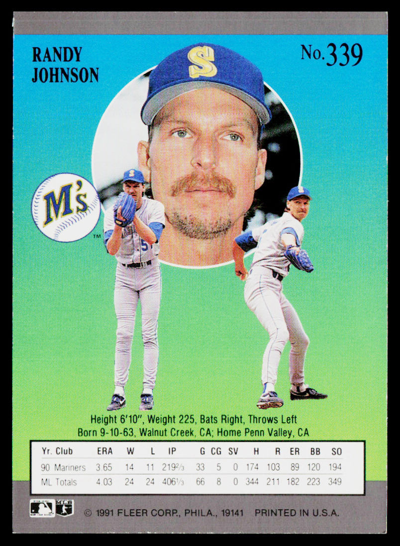 Randy Johnson 1991 Ultra #339 Seattle Mariners