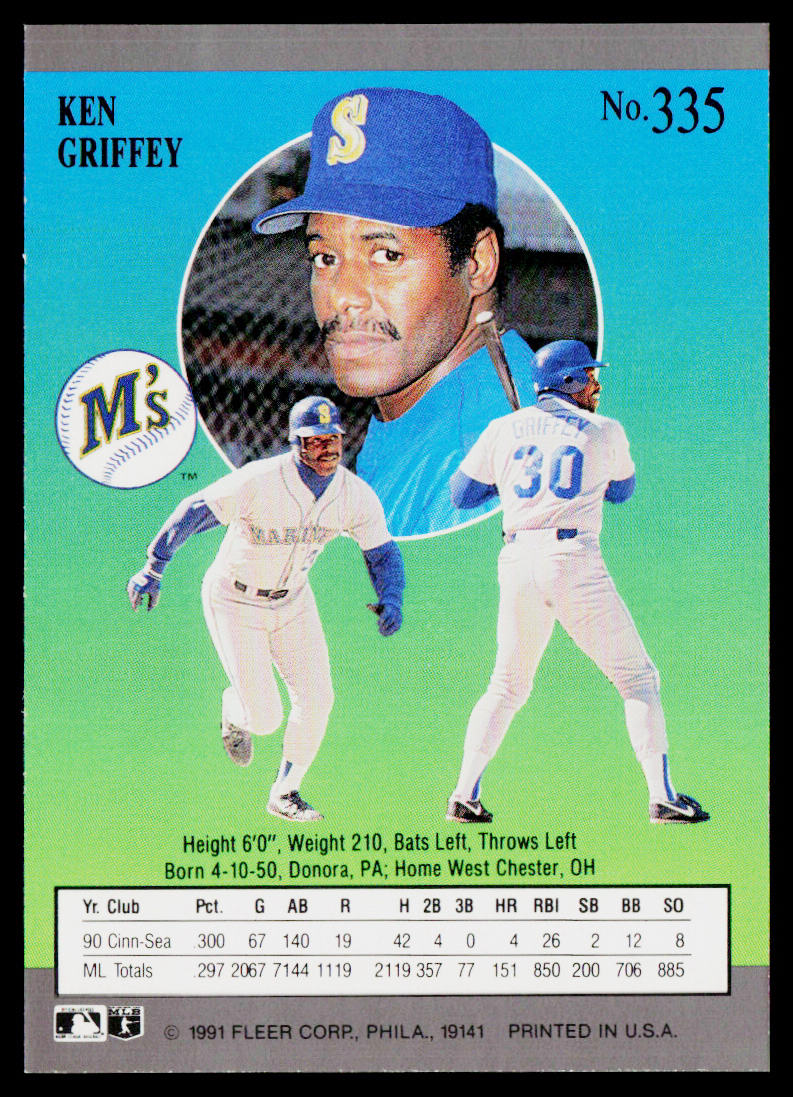 Ken Griffey 1991 Ultra #335 Seattle Mariners