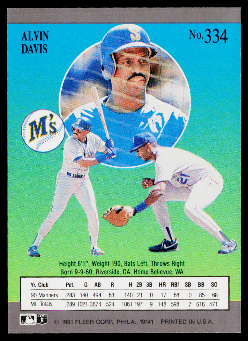 Alvin Davis 1991 Ultra #334 Seattle Mariners