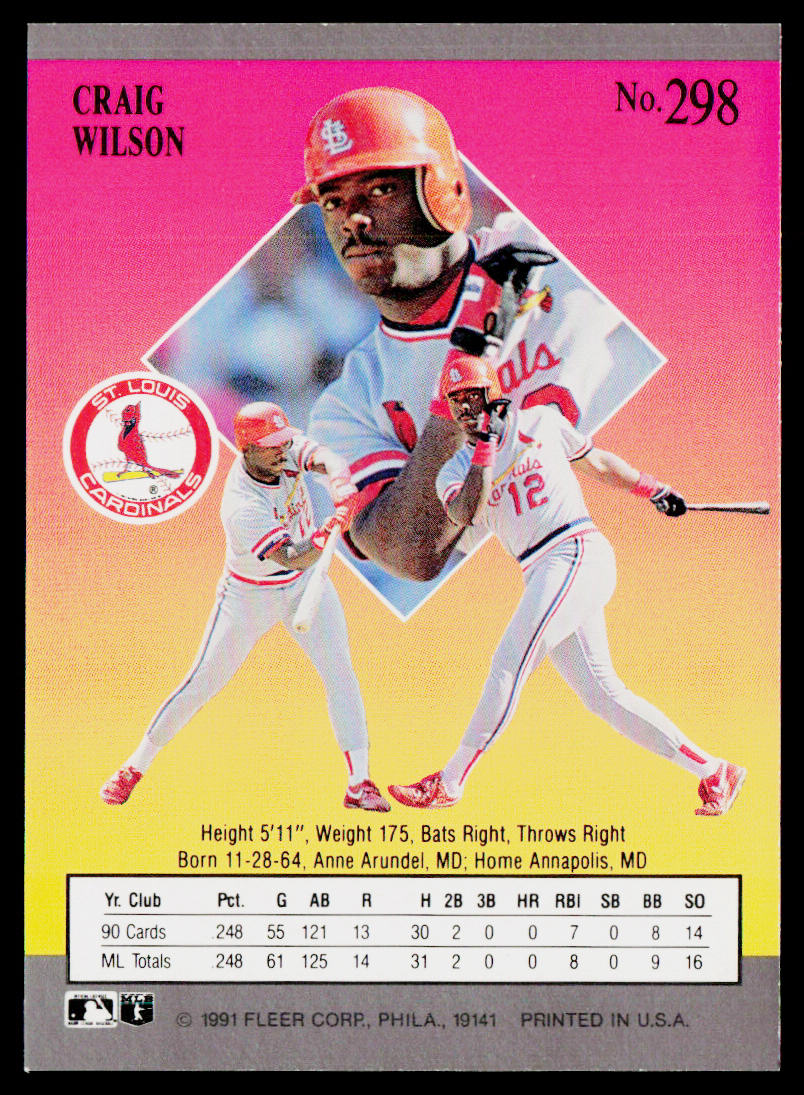 Craig Wilson 1991 Ultra #298 RC St. Louis Cardinals