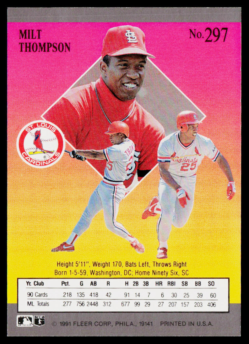 Milt Thompson 1991 Ultra #297 St. Louis Cardinals