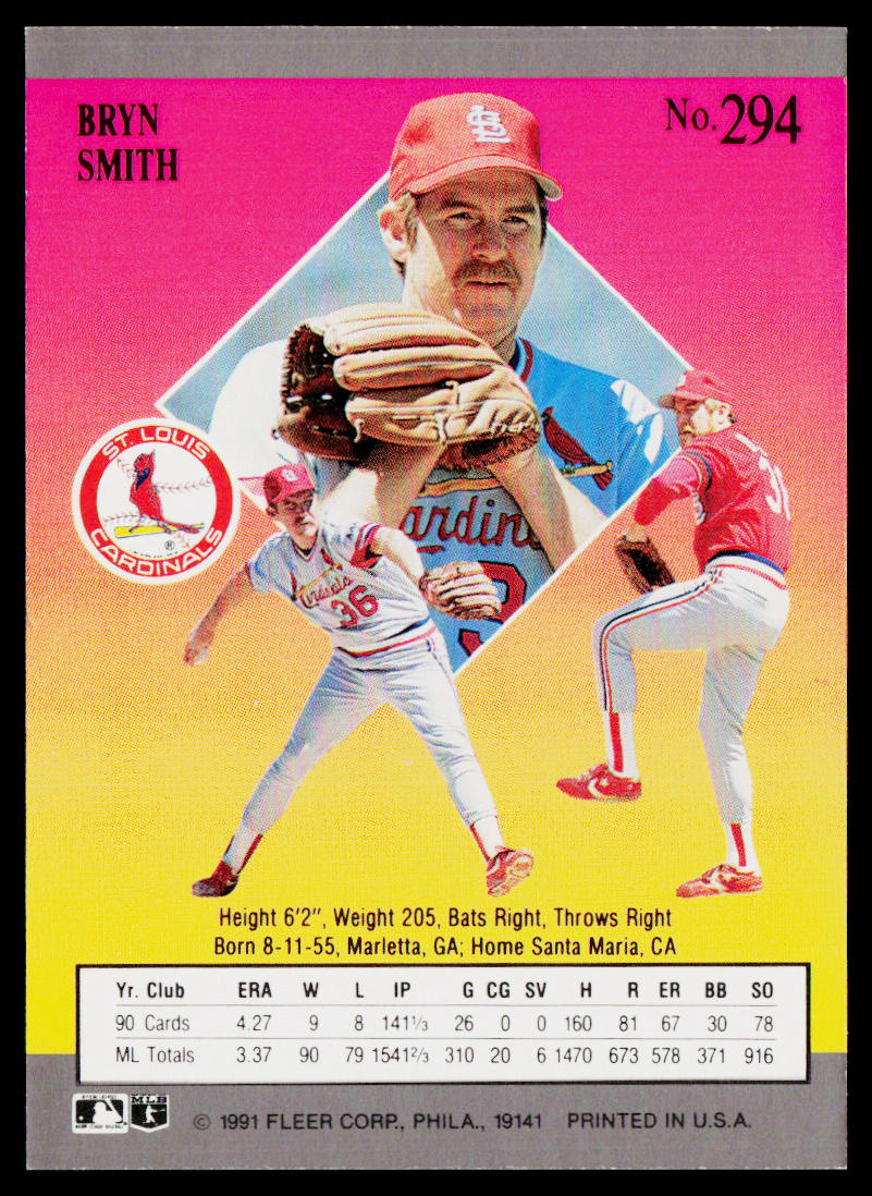 Bryn Smith 1991 Ultra #294 St. Louis Cardinals