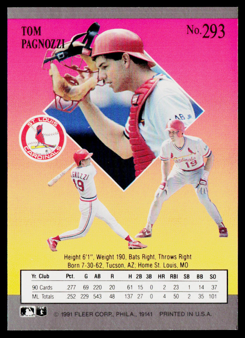 Tom Pagnozzi 1991 Ultra #293 St. Louis Cardinals