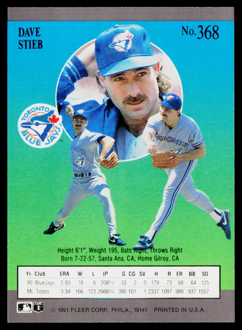 Dave Stieb 1991 Ultra #368 Toronto Blue Jays