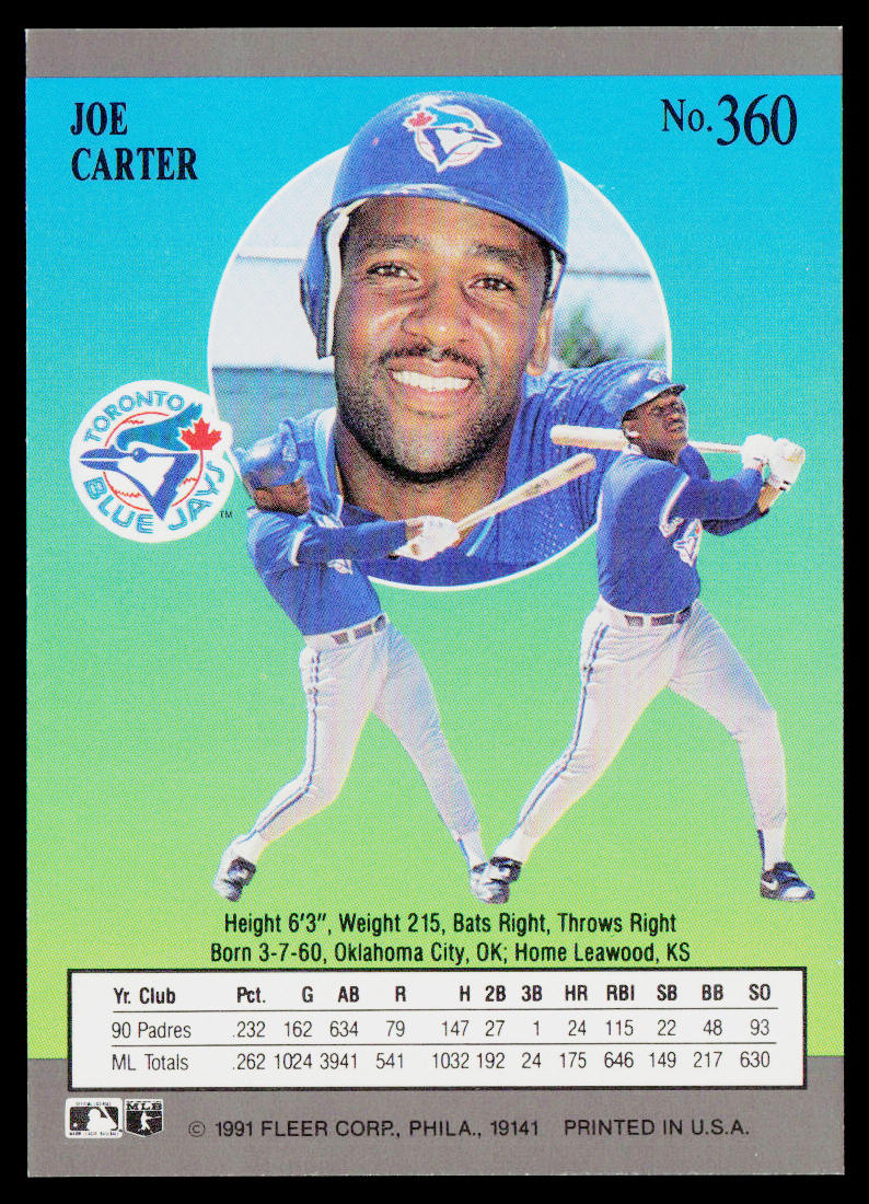 Joe Carter 1991 Ultra #360 Toronto Blue Jays