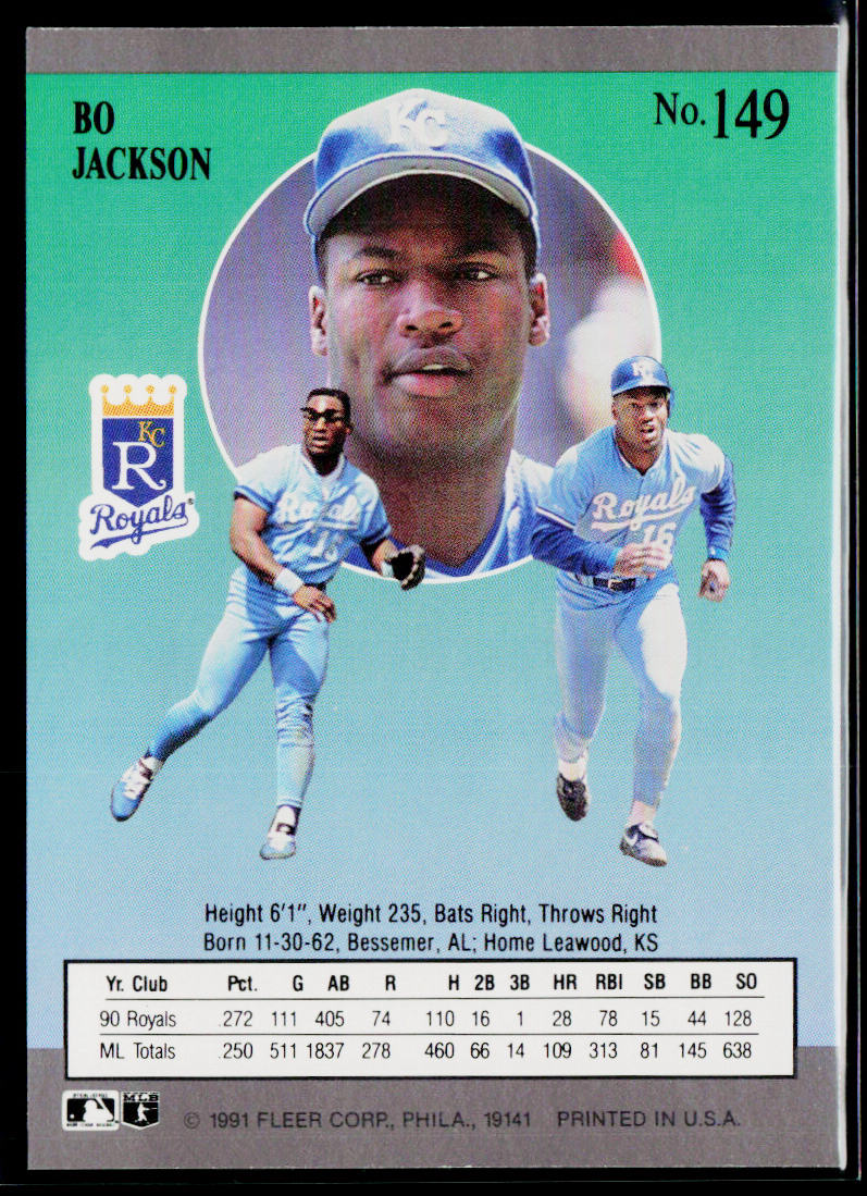Bo Jackson 1991 Ultra #149 Kansas City Royals