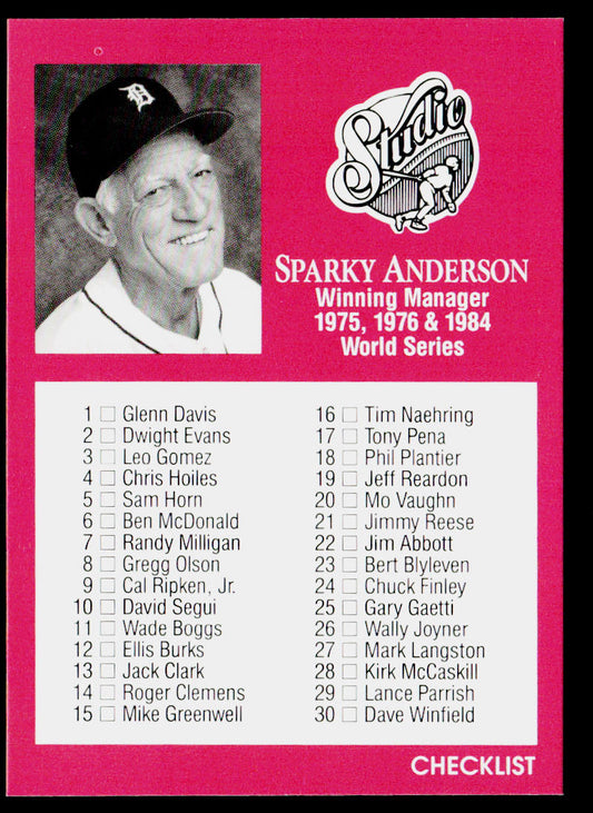 Sparky Anderson 1991 Studio #261 Detroit Tigers