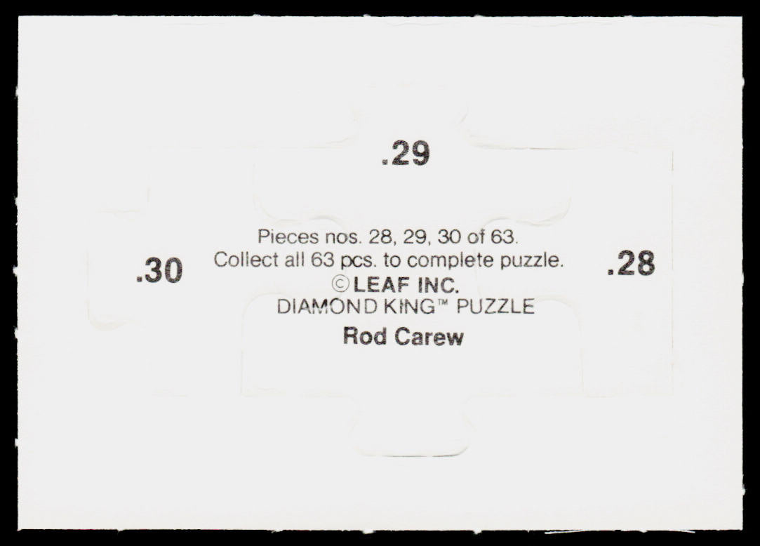 Rod Carew 1991 Studio Rod Carew Puzzle #28-30 Minnesota Twins