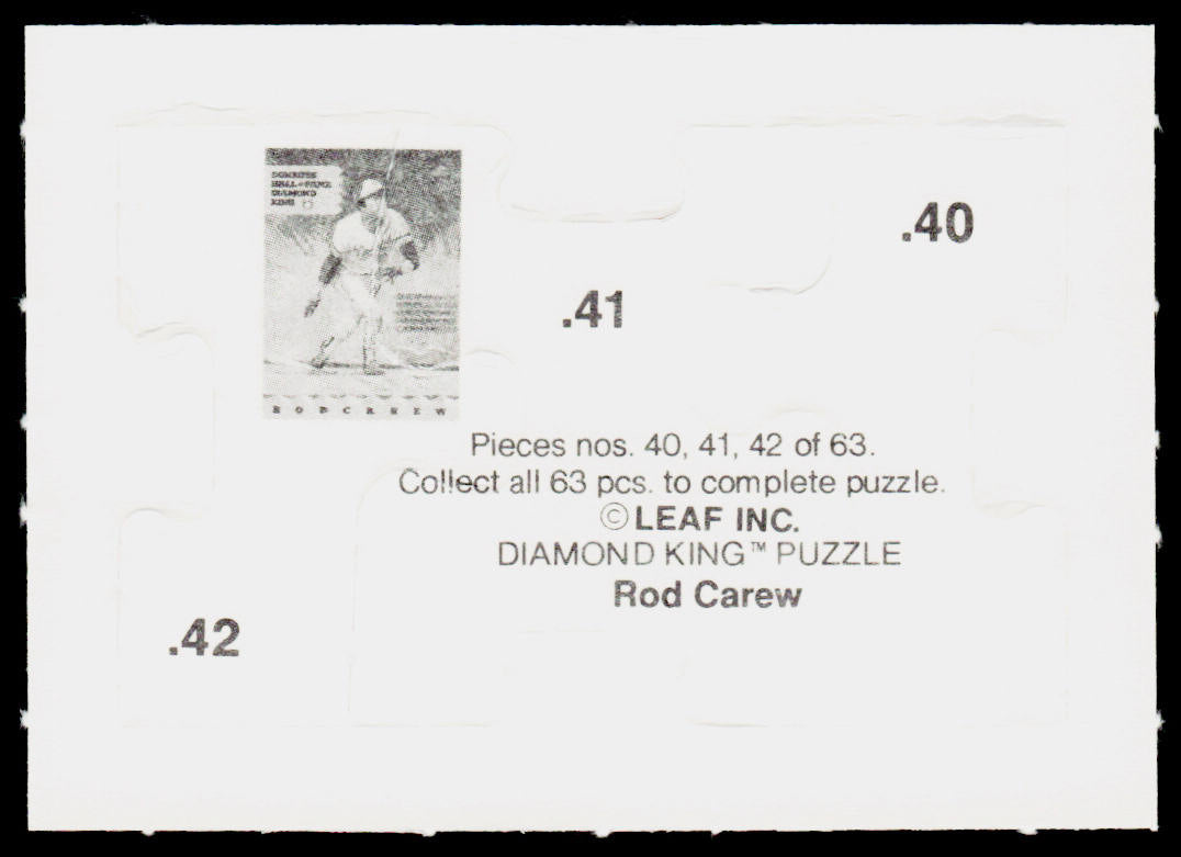 Rod Carew 1991 Studio Rod Carew Puzzle #40-42 Minnesota Twins