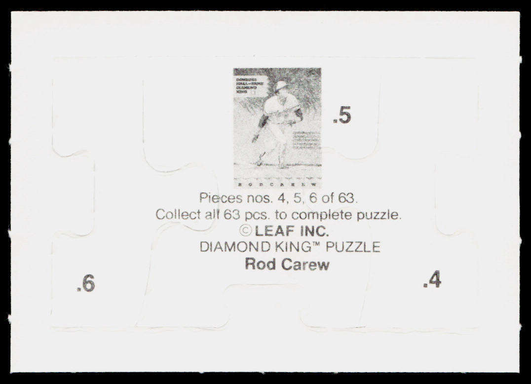 Rod Carew 1991 Studio Rod Carew Puzzle #4-6 Minnesota Twins