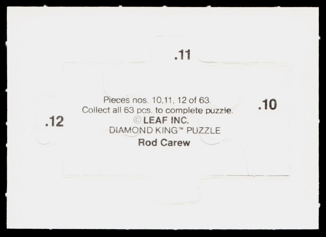 Rod Carew 1991 Studio Rod Carew Puzzle #10-12 Minnesota Twins