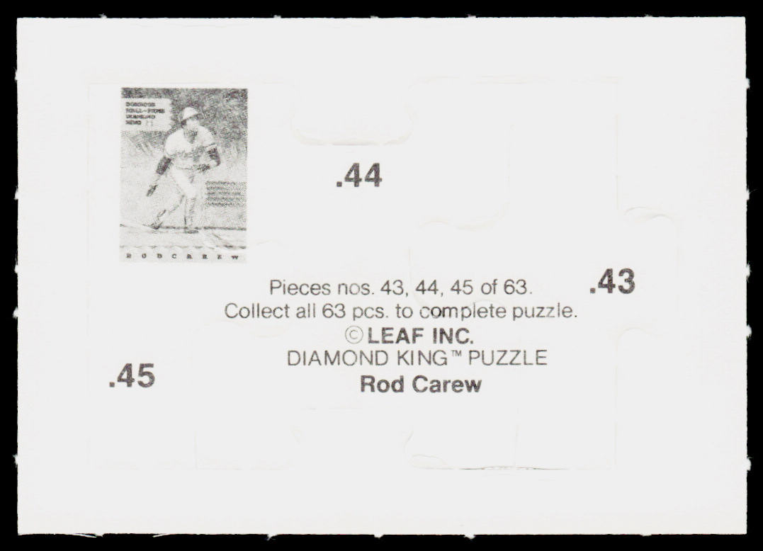 Rod Carew 1991 Studio Rod Carew Puzzle #43-45 Minnesota Twins