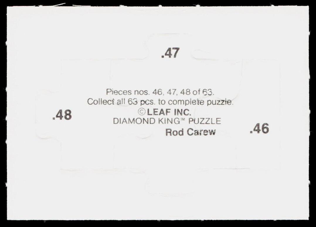 Rod Carew 1991 Studio Rod Carew Puzzle #46-48 Minnesota Twins