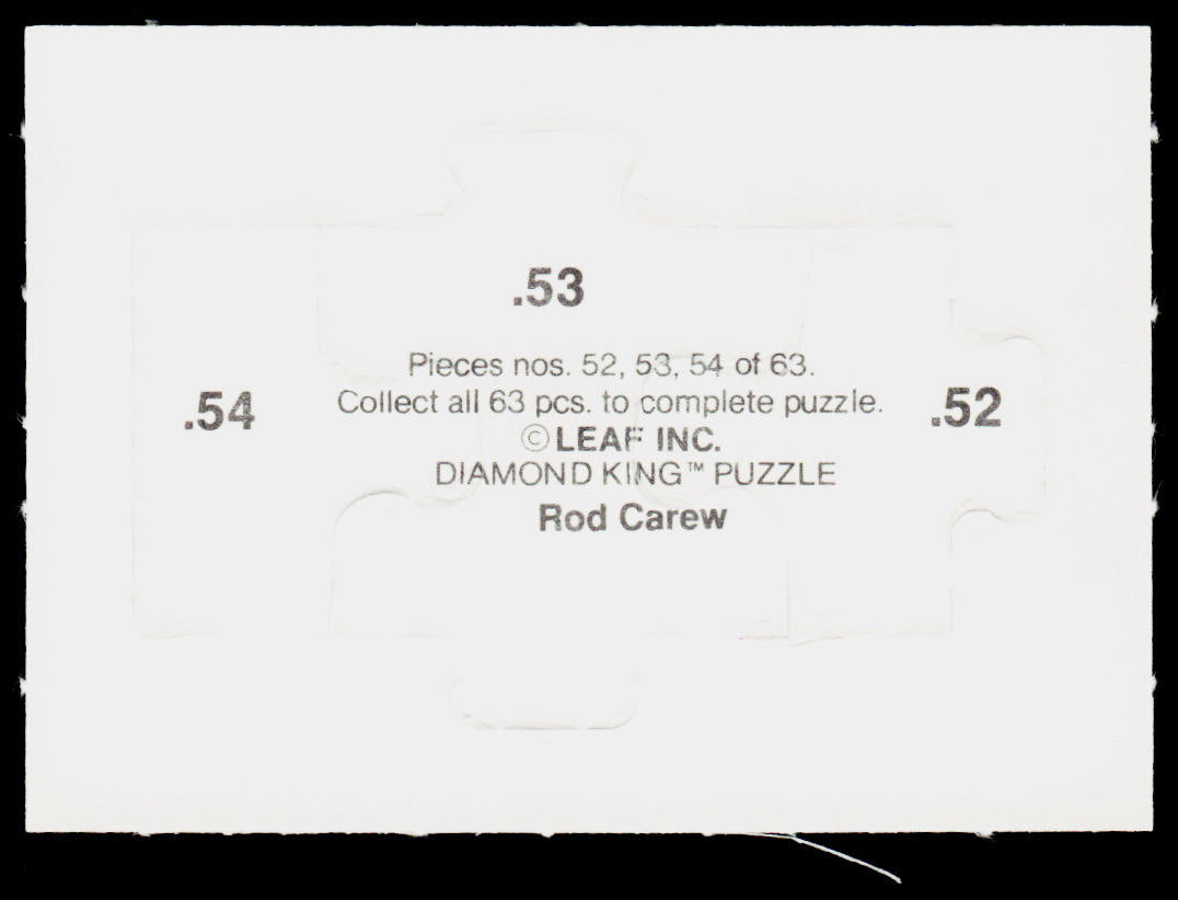 Rod Carew 1991 Studio Rod Carew Puzzle #52-54 Minnesota Twins