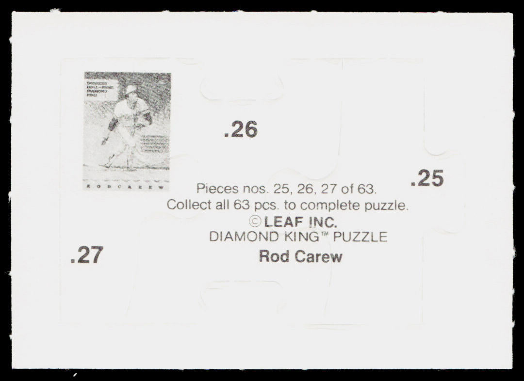 Rod Carew 1991 Studio Rod Carew Puzzle #25-27 Minnesota Twins