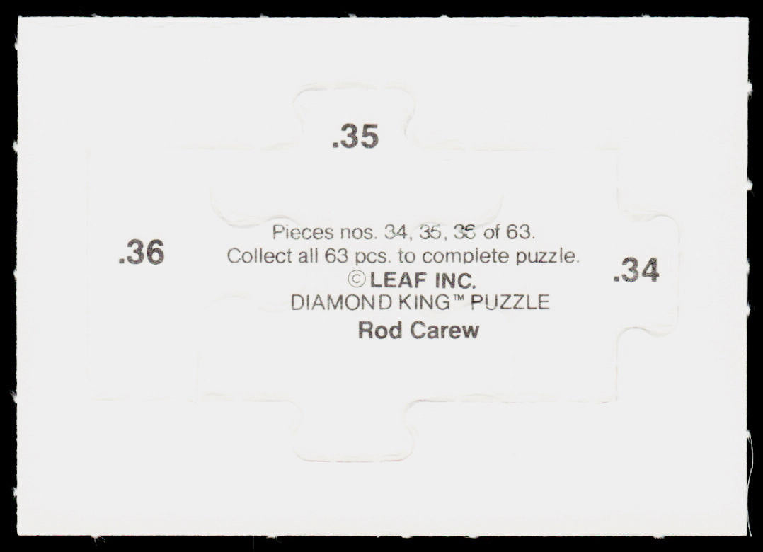 Rod Carew 1991 Studio Rod Carew Puzzle #34-36 Minnesota Twins