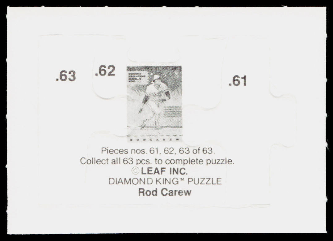 Rod Carew 1991 Studio Rod Carew Puzzle #61-63 Minnesota Twins
