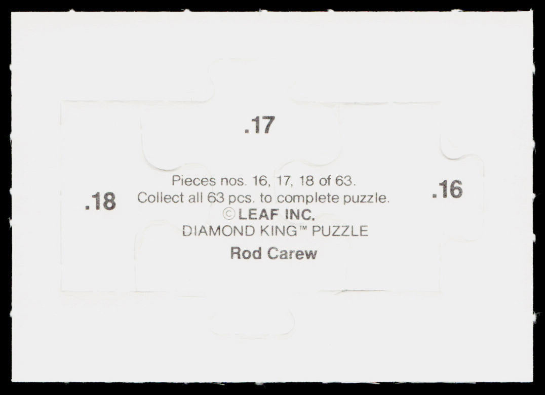 Rod Carew 1991 Studio Rod Carew Puzzle #16-18 Minnesota Twins