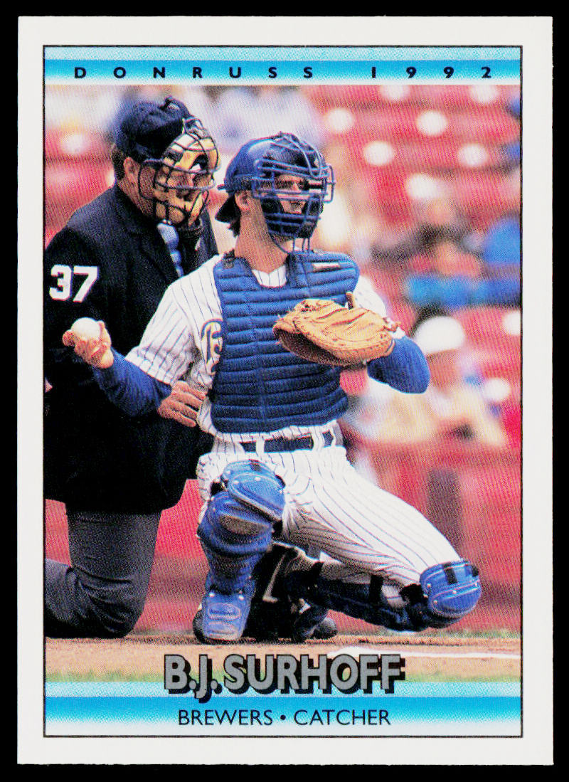 B.J. Surhoff 1992 Donruss #70b Milwaukee Brewers
