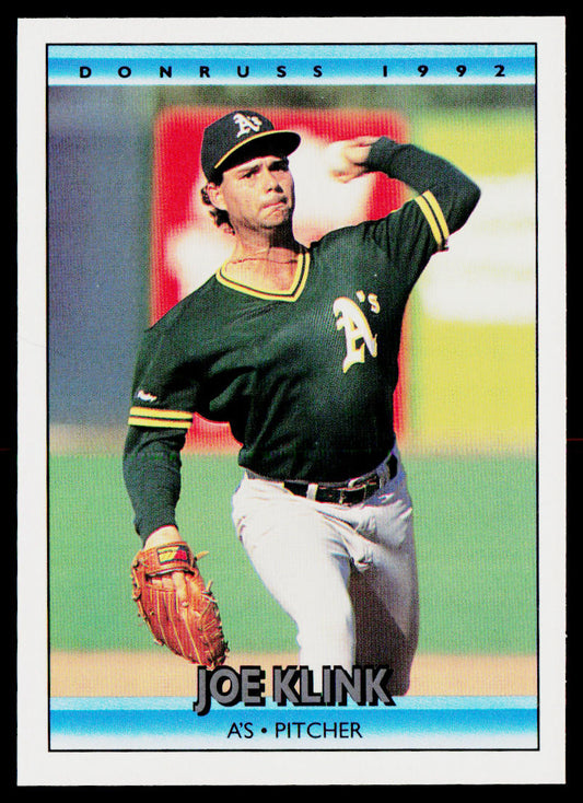 Joe Klink 1992 Donruss #183 Oakland Athletics