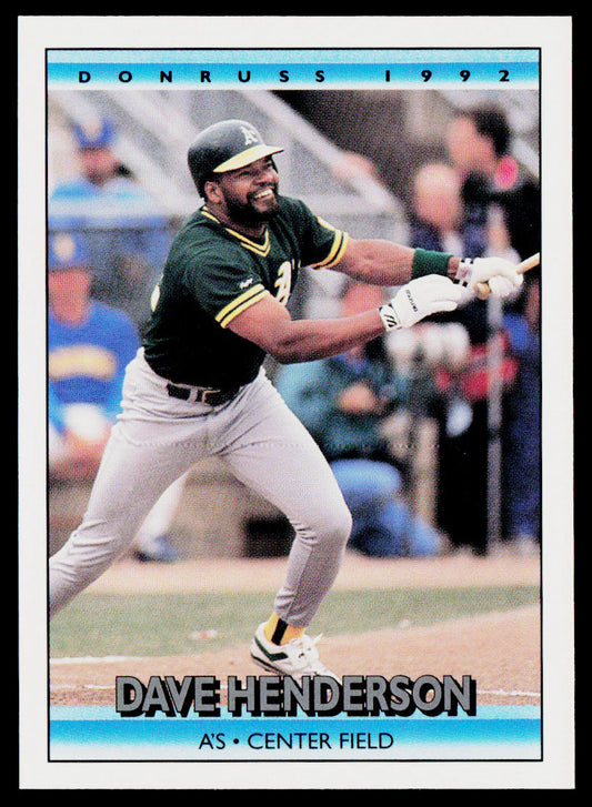 Dave Henderson 1992 Donruss #311b Oakland Athletics