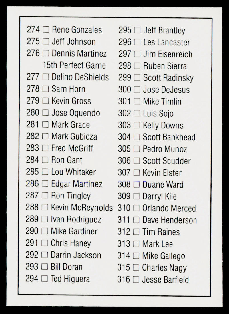 Checklist: 556-635 1992 Donruss #636 556-635 (Pack version)