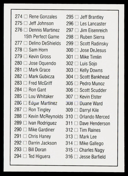 Checklist: 556-635 1992 Donruss #636 556-635 (Pack version)