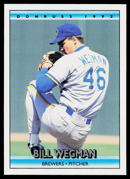 Bill Wegman 1992 Donruss #378 Milwaukee Brewers
