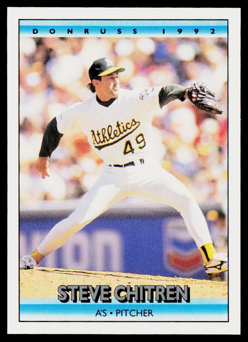 Steve Chitren 1992 Donruss #385b Oakland Athletics