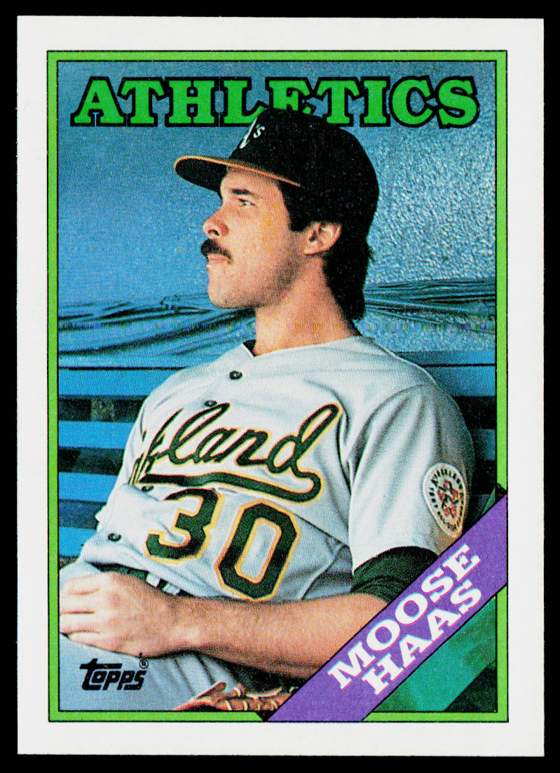 Moose Haas 1988 Topps #606 Oakland Athletics