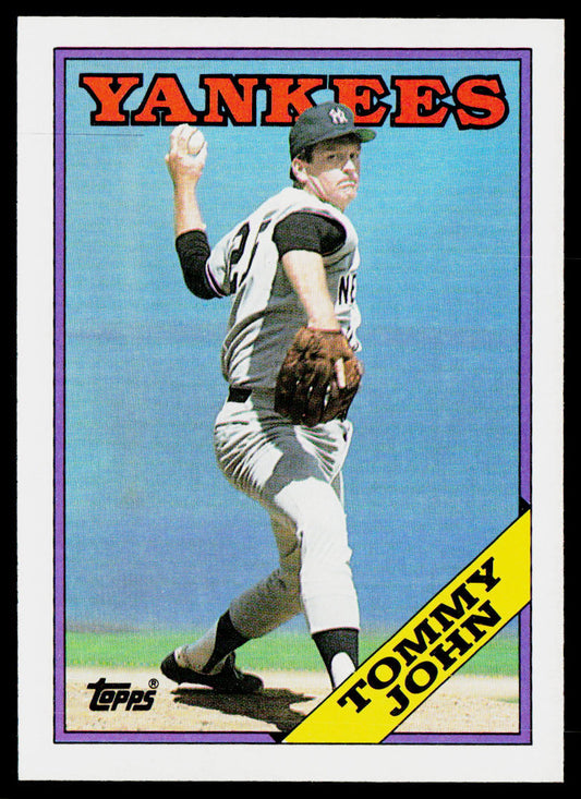Tommy John 1988 Topps #611 New York Yankees