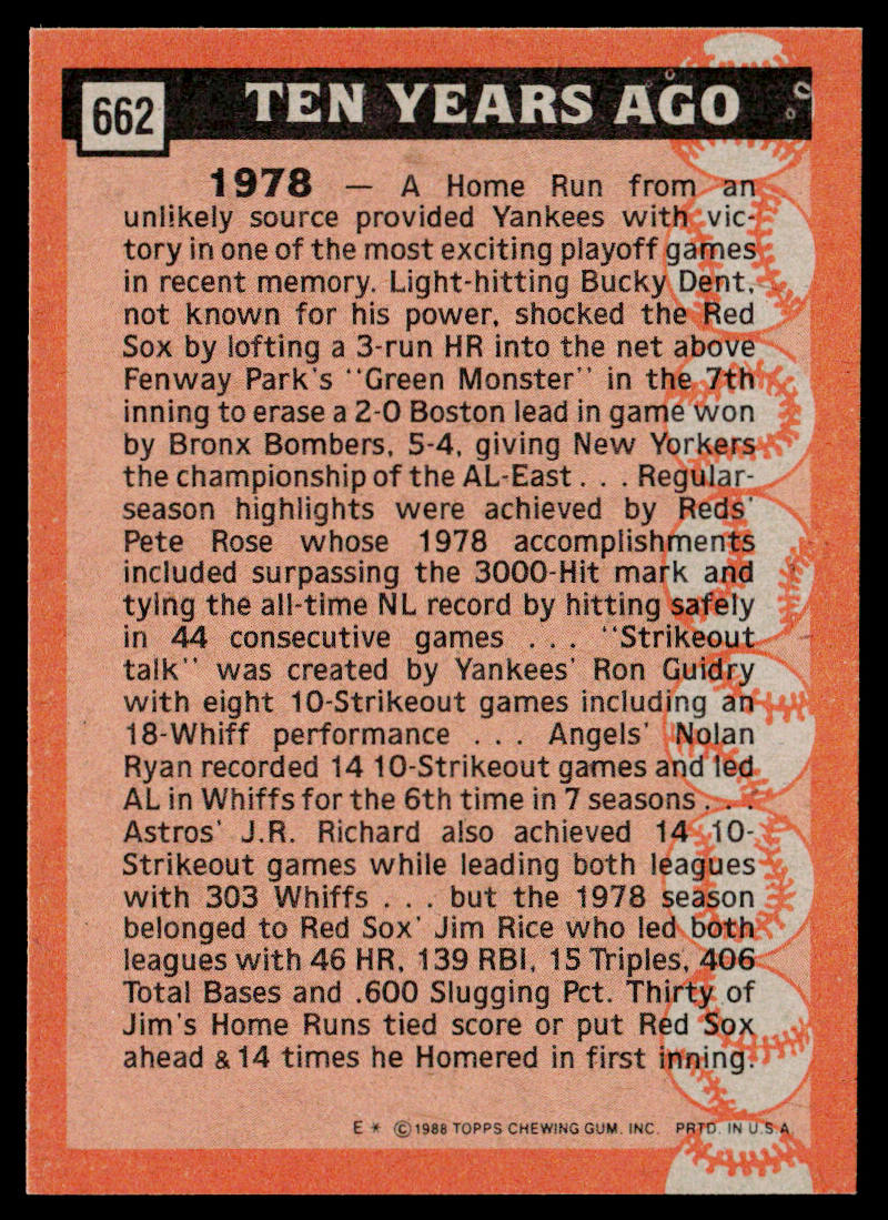 Jim Rice 1988 Topps #662 Boston Red Sox