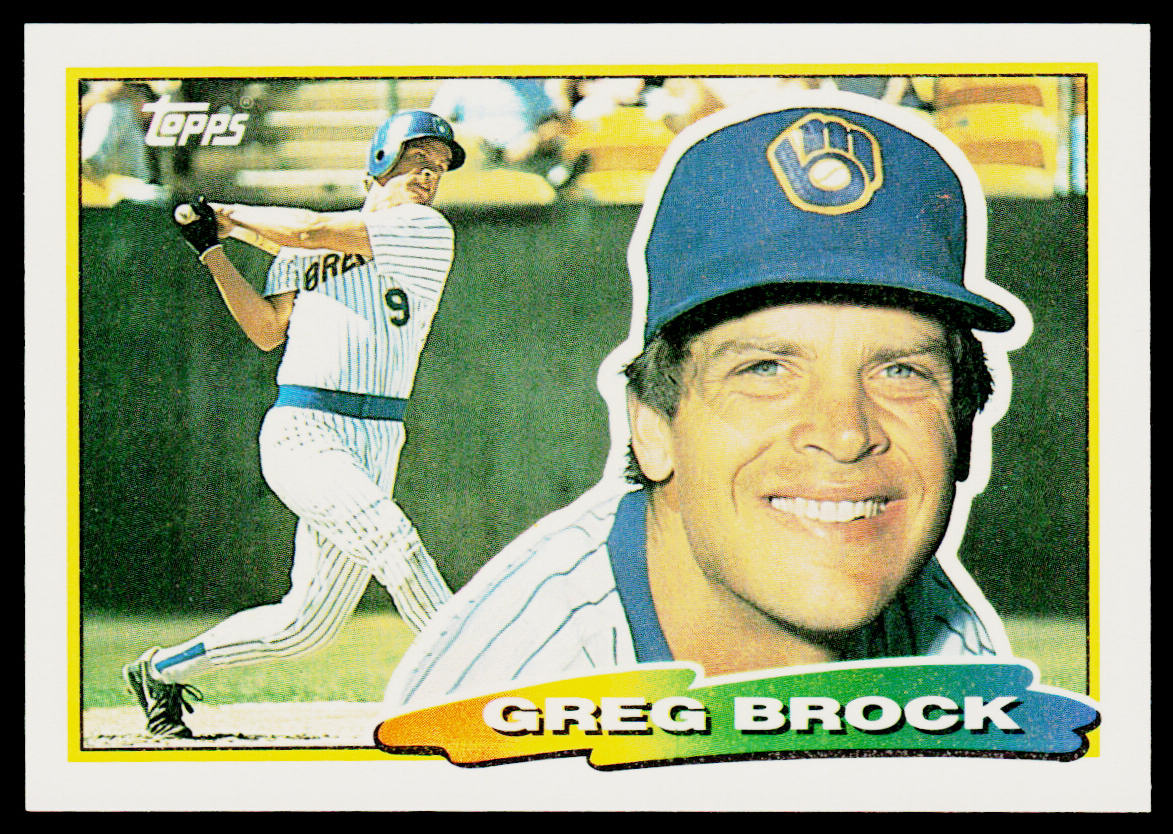 Greg Brock 1988 Topps Big #217a Milwaukee Brewers